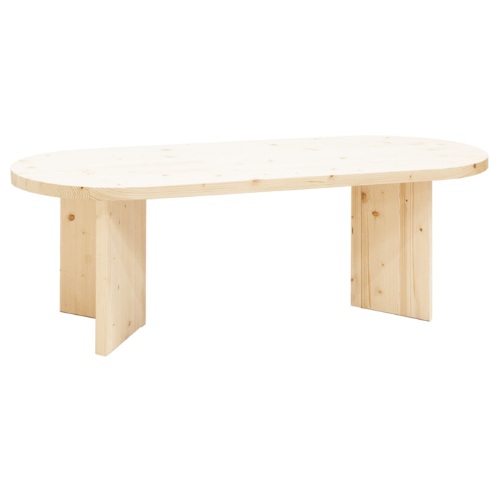 Table à manger en bois massif de ton naturel en différentes tailles