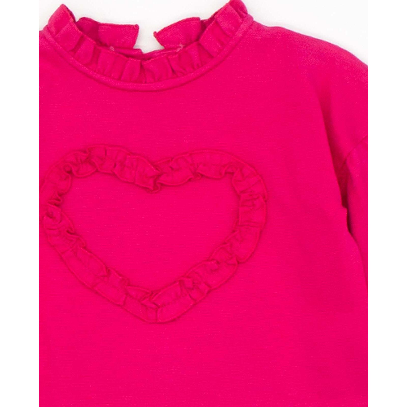 Blusa punto roma con corazón rosa