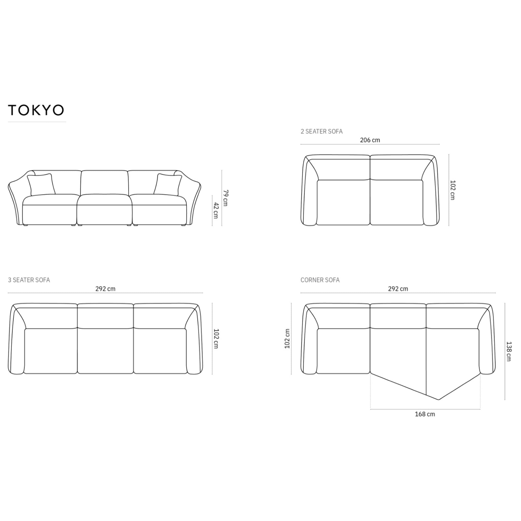 Canapé modulable "Tokyo" 3 places en velours vert clair