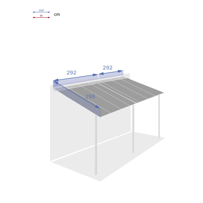 Toile de pergola Belize Ardoise 2,95x2,92m pour Pergola Belize 6x3,5m