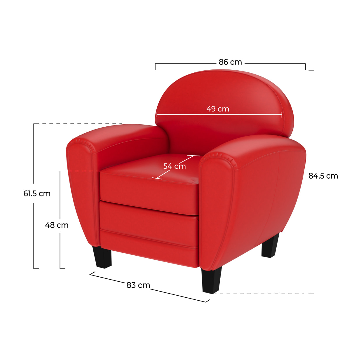 Fauteuil Club rouge