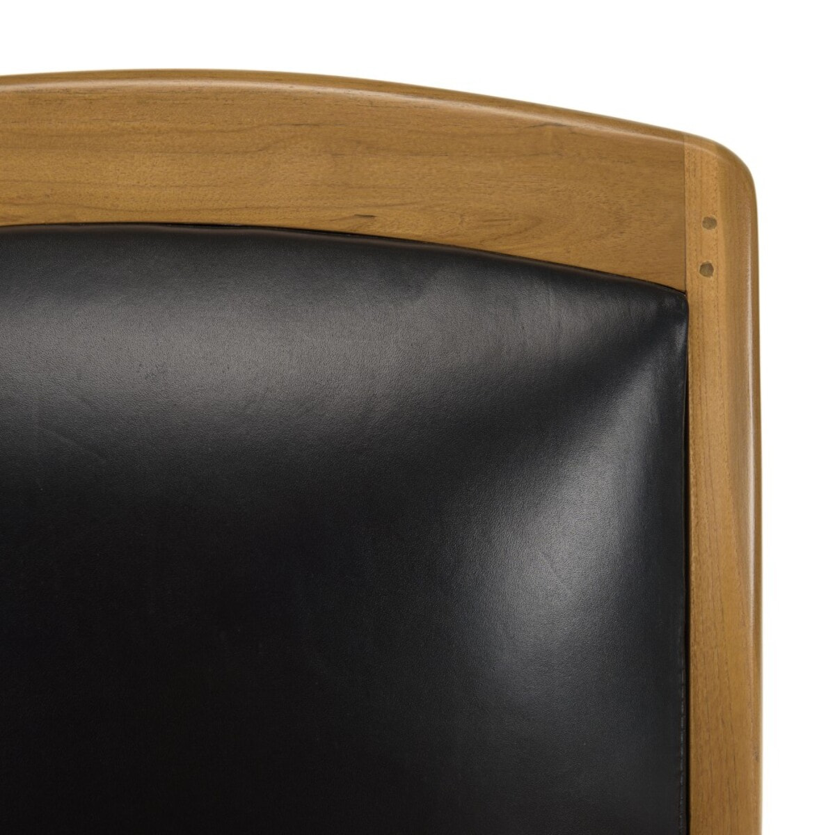 DAK - Fauteuil teck et cuir noir