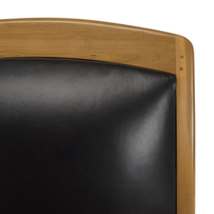 DAK - Fauteuil teck et cuir noir