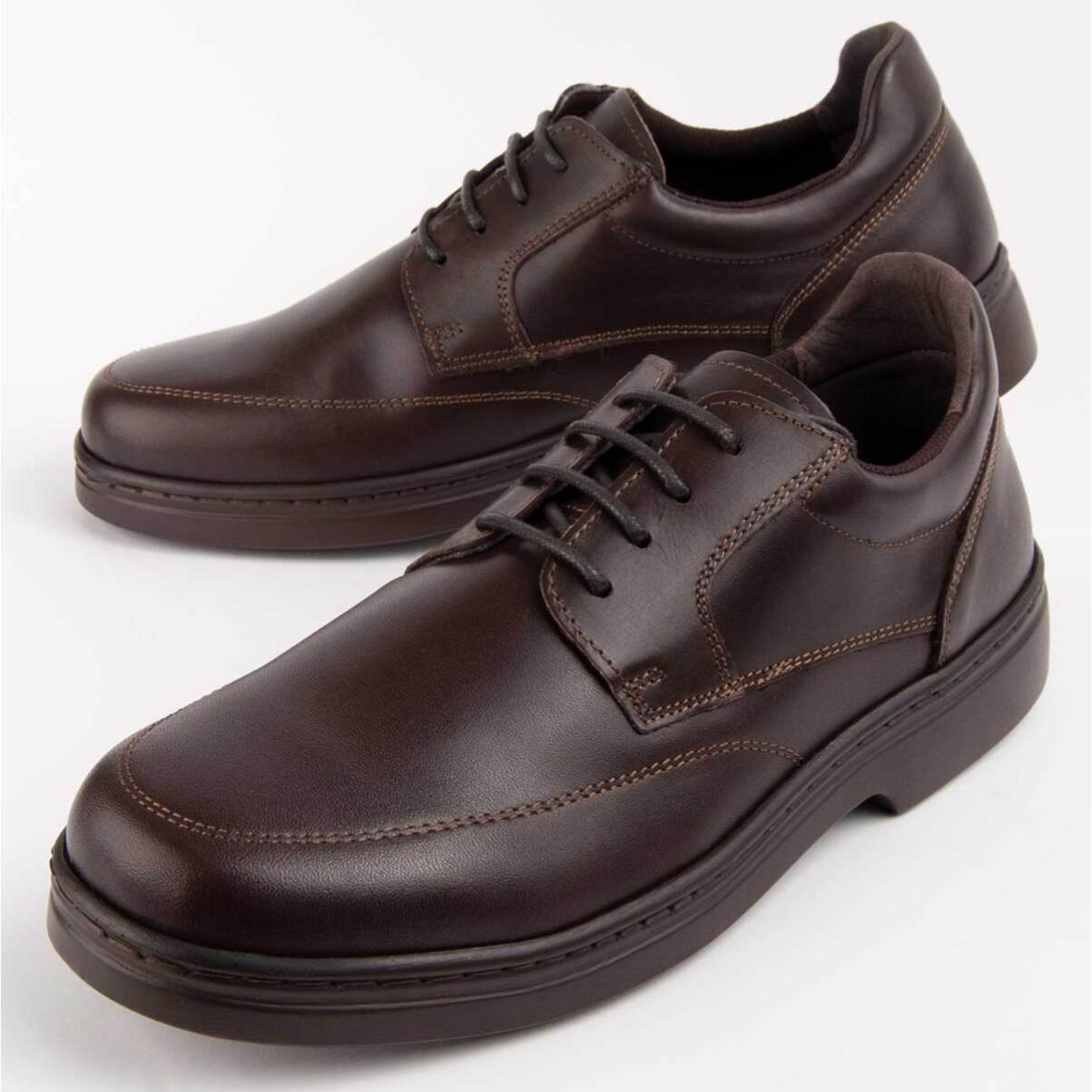 Zapato Oxford De Piel - Marron