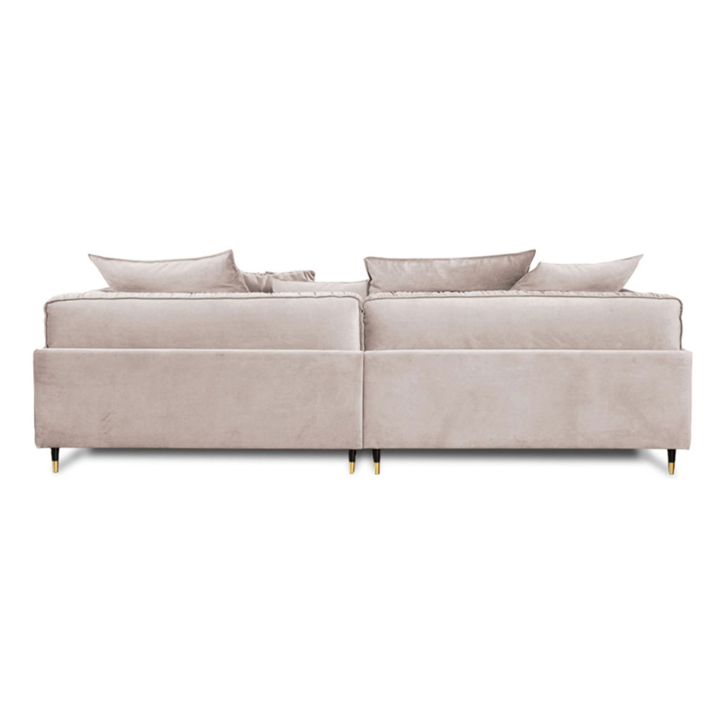 Canapé Droit Velours Beige Fiorenzo - 4 places