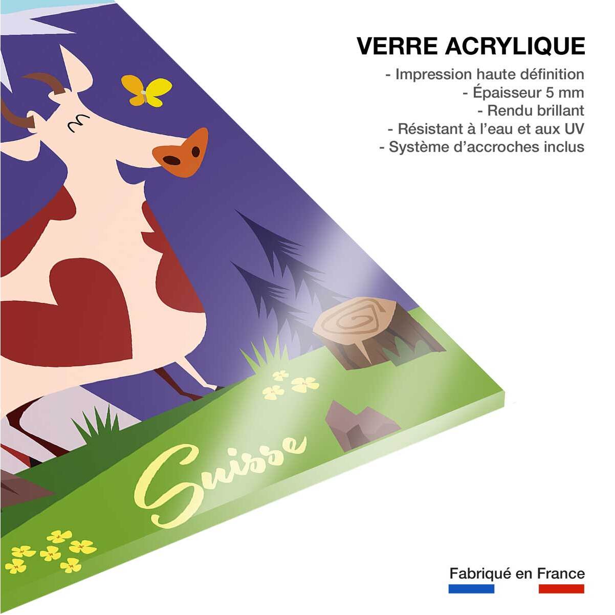 Tableau  l'amour des alpes suisse Tableau plexiglas