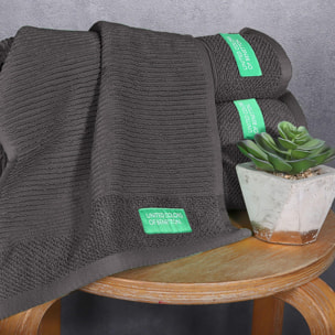 Set 3pcs toallas de baño  gris oscuro  benetton
