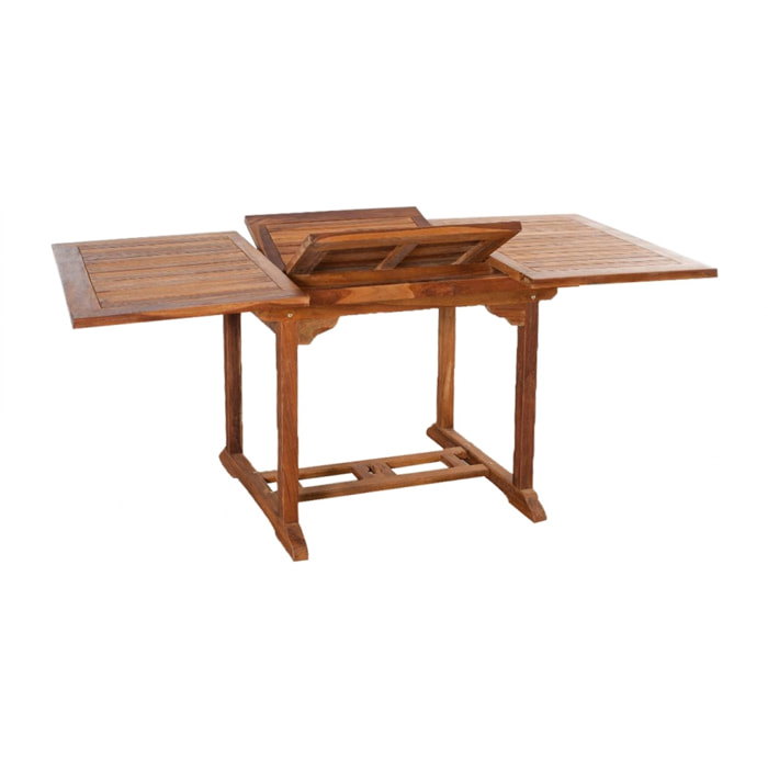 NARRA Table rectangulaire 4 chaises et 2 fauteuils en teck huilé