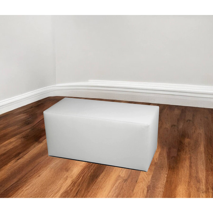 Pouf București, Poltrona multiuso, Poltroncina sacco, Pouf poggiapiedi, Made in Italy, 40x90 h42 cm, Bianco