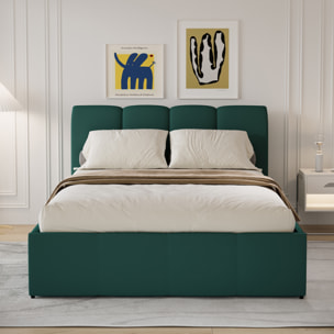 MOORE Lit nuage coffre 140x190cm velours vert