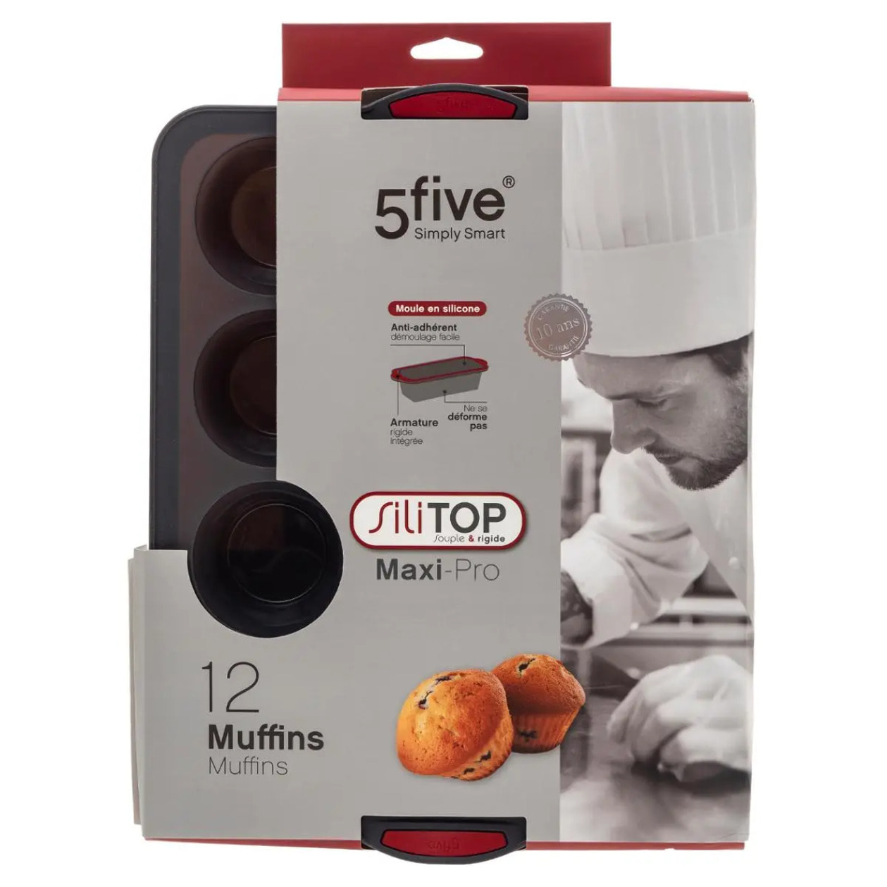 Moule 12 muffins silicone- Noirrouge Silitop