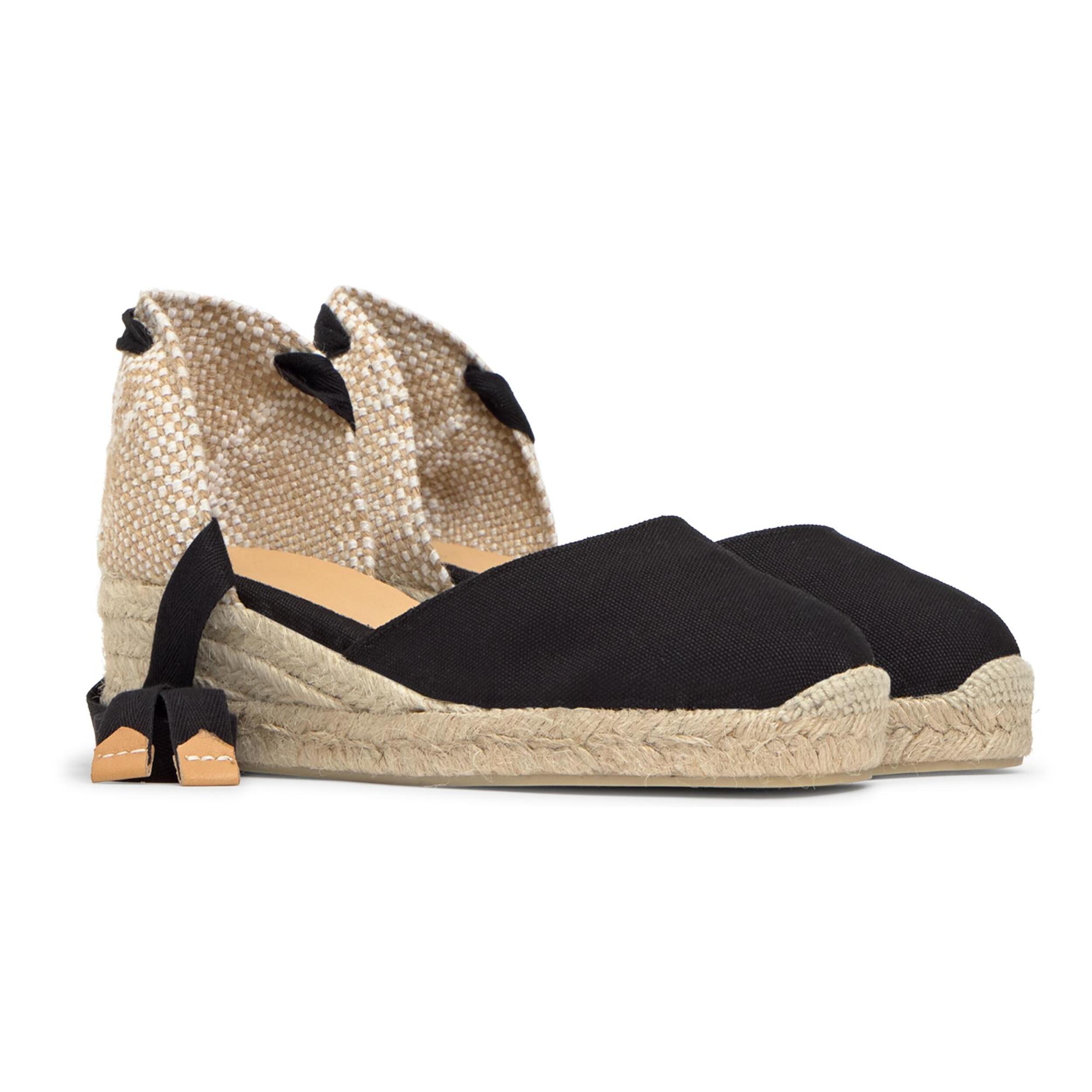 Alpargata cuña Chiara negro mujer 5cm
