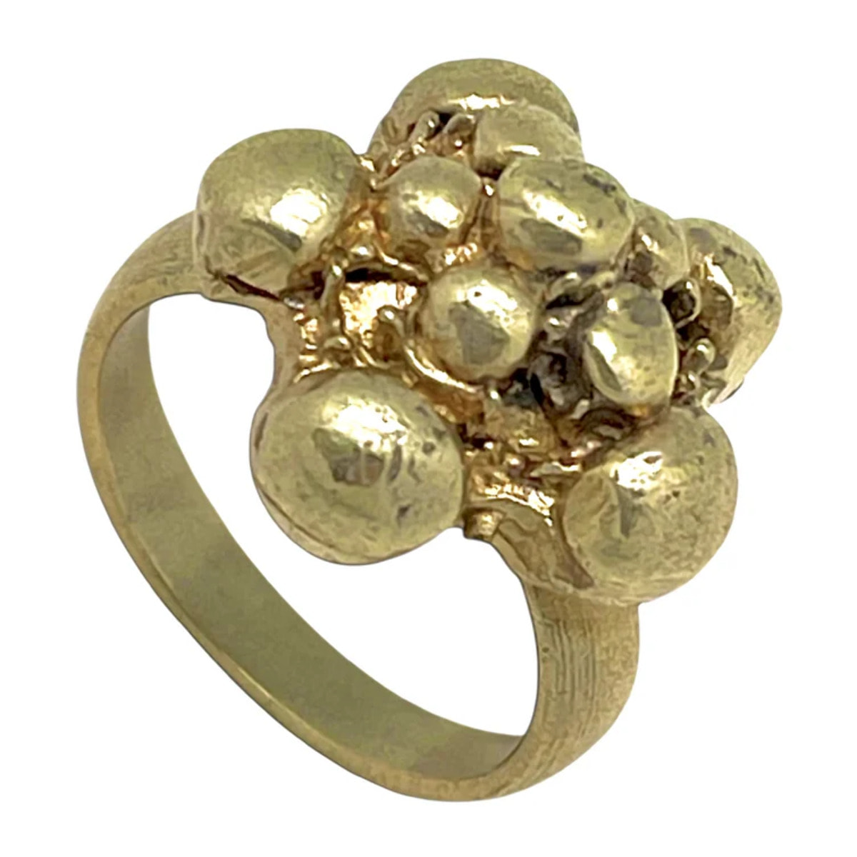 Anillo Flor Bubles chapado dorado latón