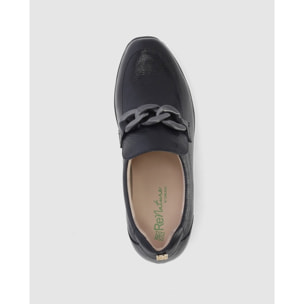 Zapatos de Piel - Negro - Tacón: 4 cm