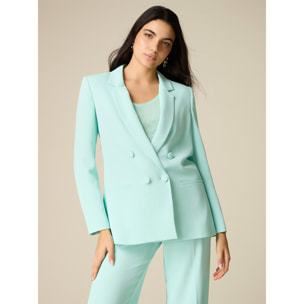 Oltre - Blazer doppiopetto in tessuto crêpe - Verde acqua