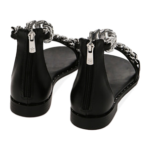 Sandali neri maxi-chain