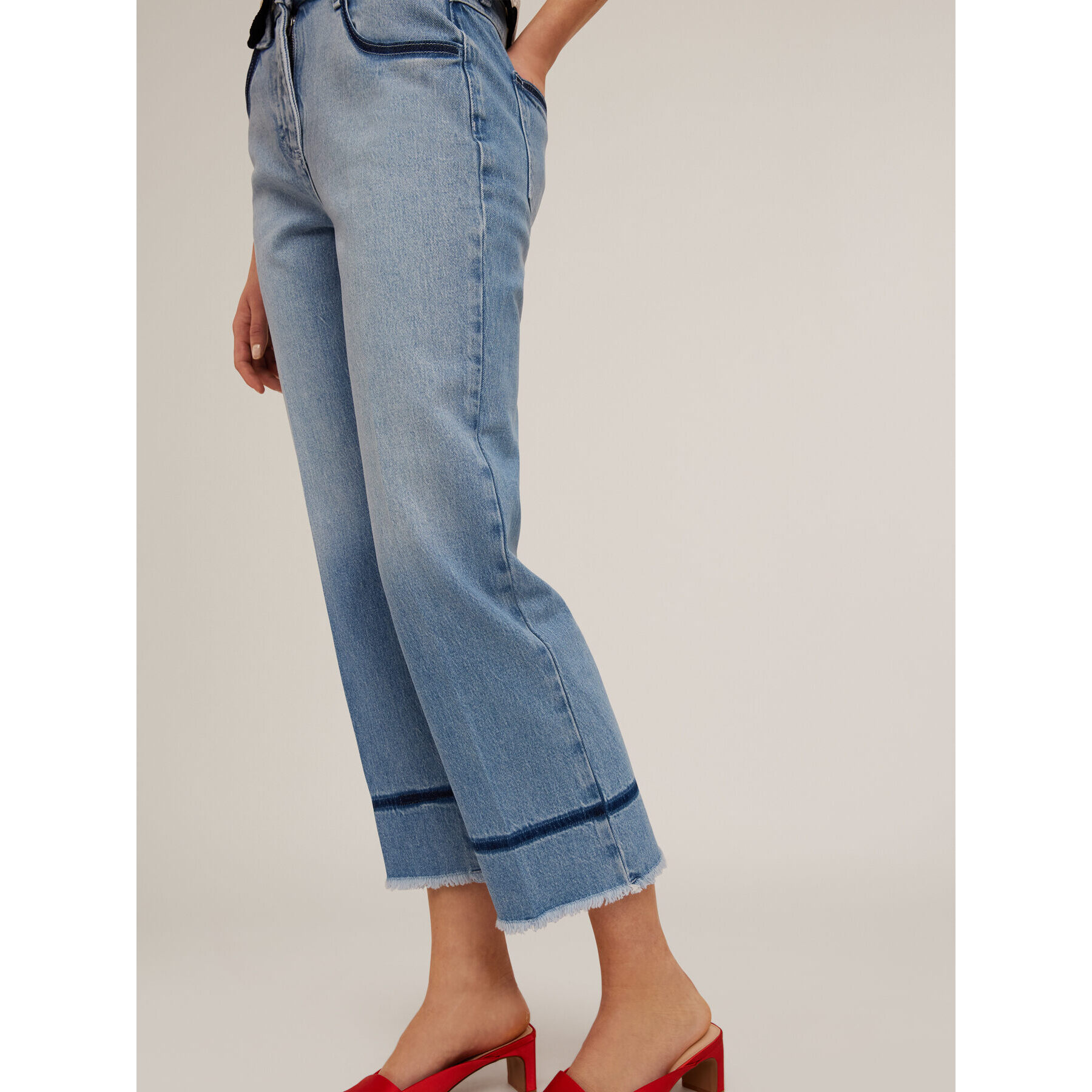 Motivi - Vaqueros cropped azul claro - Light - blue