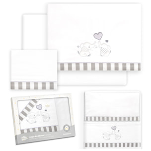 Triptico Minicuna Parejita Elefante Bco/Gris
