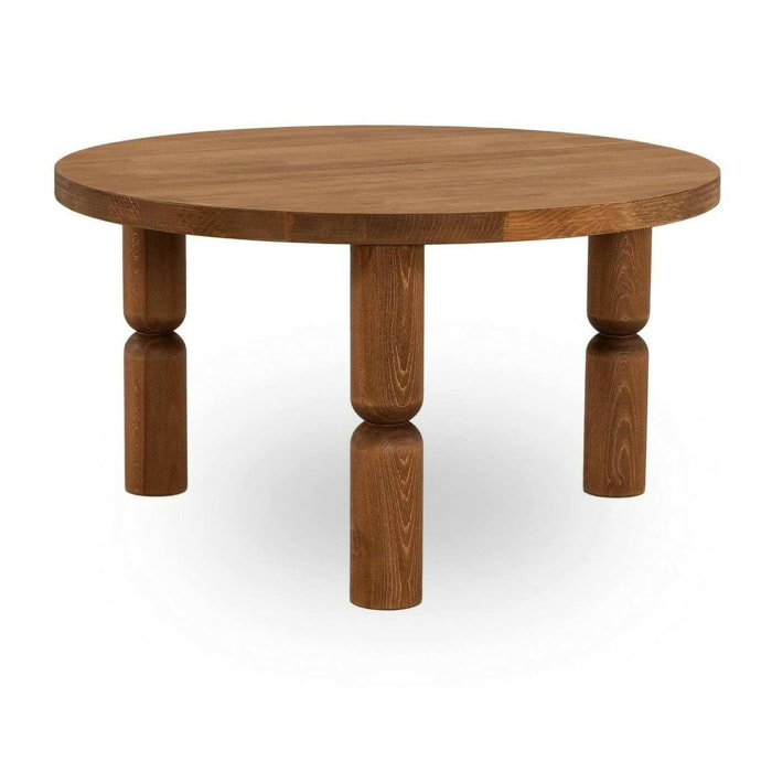 Tavolino da salotto Victorien, Tavolo basso da caffè, Portariviste per divano, Ripiano da soggiorno, 70x70h40 cm, Quercia
