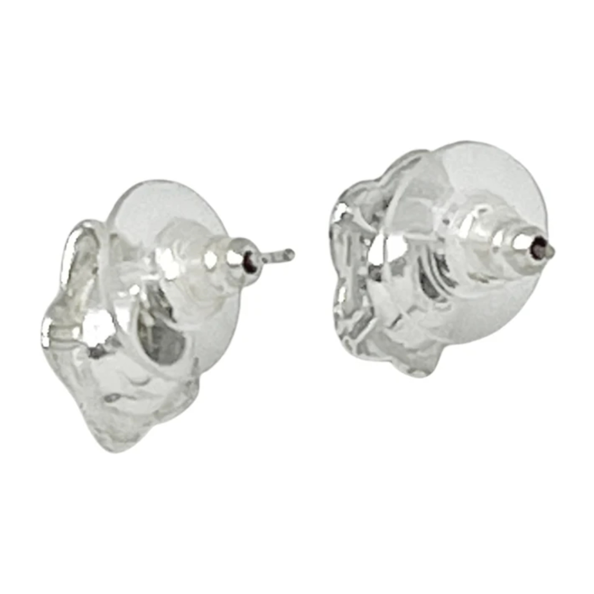 Pendiente Flor plata 10µ y SW azul