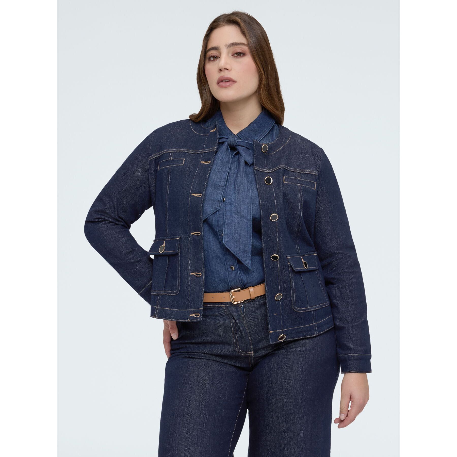 Fiorella Rubino - Chaqueta bon ton en denim - Azul