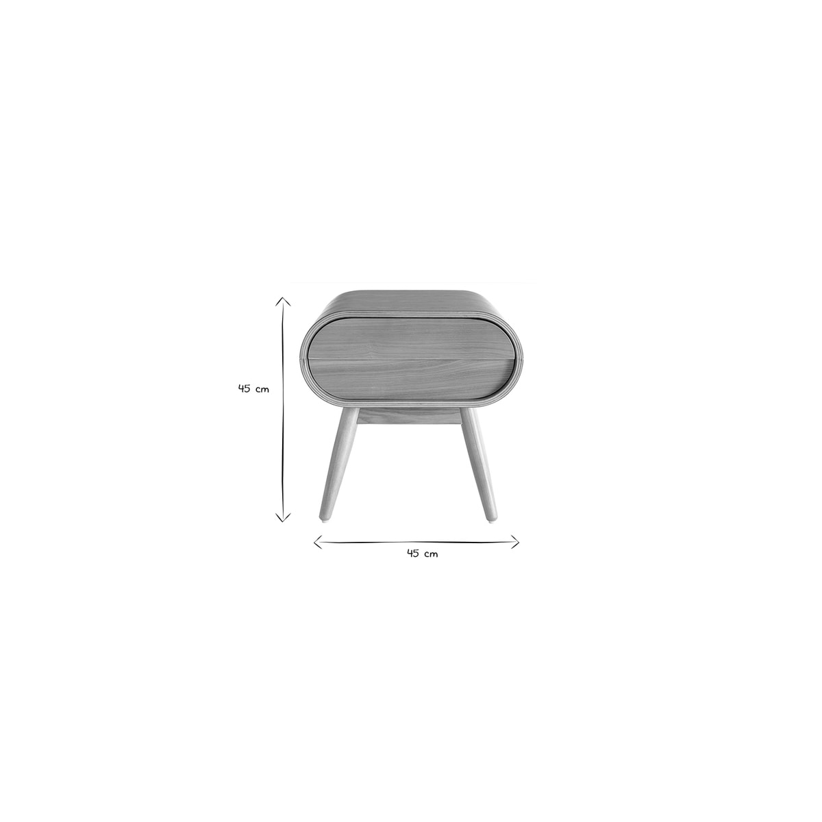 Table de chevet avec tiroir vintage bois clair L45 cm (lot de 2) BJORG