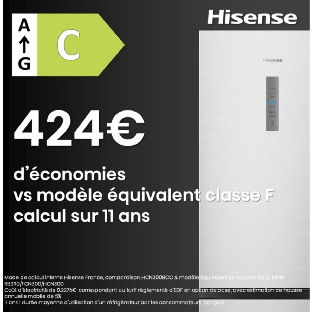 Réfrigérateur combiné HISENSE RB390N4BCC