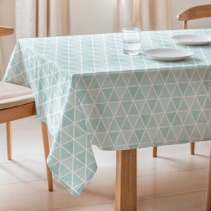 Nappe imprimée anti-tâches AGNES BLEU VERT