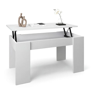 Mesa de centro elevable con almacenaje en blanco artik 90x43-53 cm Norak Blanco Artik (Blanco Mate)