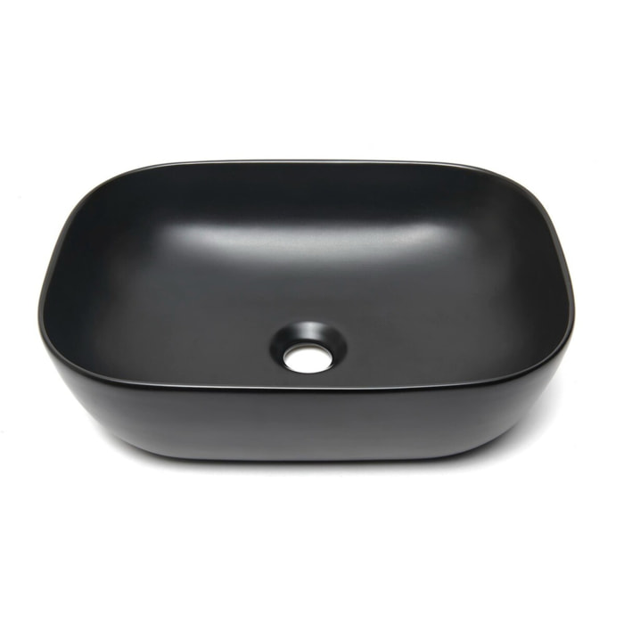 Vasque à poser 45,5 x 32,5 cm - noir mat - sans trop-plein - Infinitio SAT