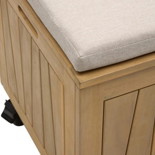 Coffre de rangement 210L avec assise Lodgia beige acacia