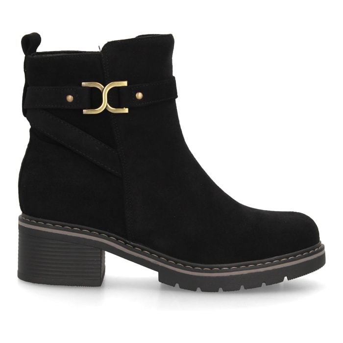 Botines para mujer con detalle metálico decorativo