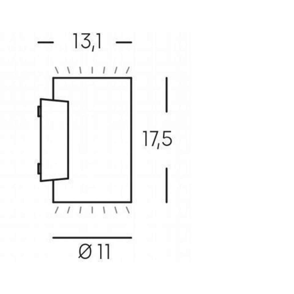 Show - Applique Cilindrico Da Parete A Led 10W+10W A Luce Calda Colore Corten