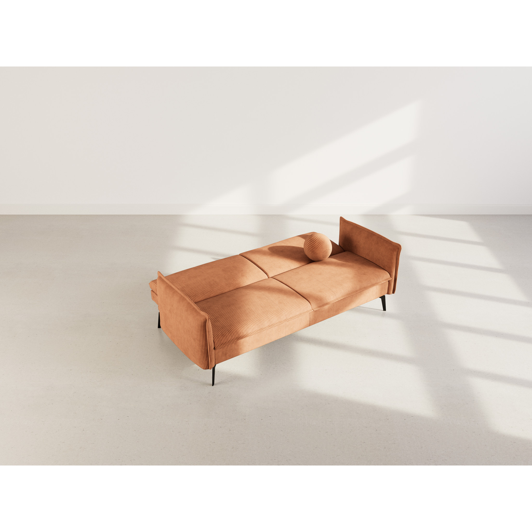 Lexie - Canapé convertible clic-clac 2 places en velours côtelé - Terracotta