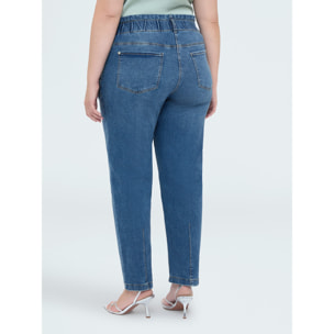 Fiorella Rubino - Jeans Balloon effetto washed - Blu