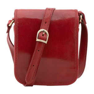 Borsa a tracolla da uomo in vera pelle - Modello False - Made in Italy - 20.0 x 16.5 x 10.0 cm