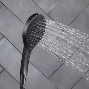 Pommeau de douche 3 jets Metro signature chromé + flexible