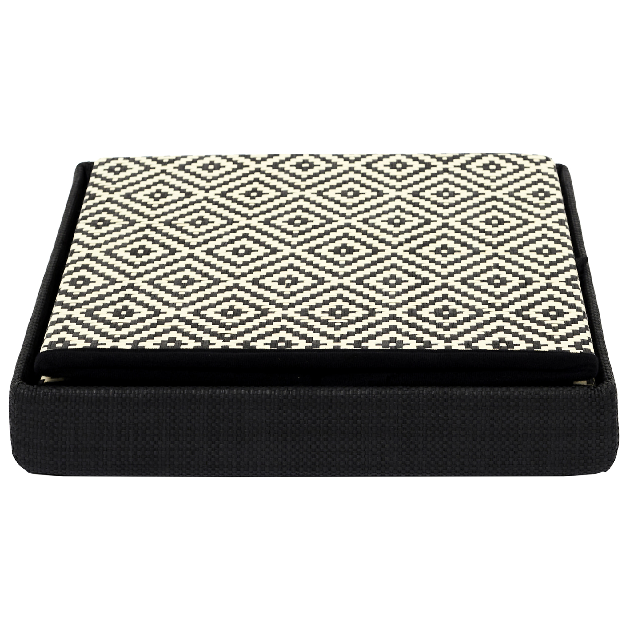 Coffre Pouf Pliable Tresse Noir
