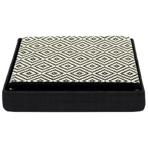 Coffre Pouf Pliable Tresse Noir