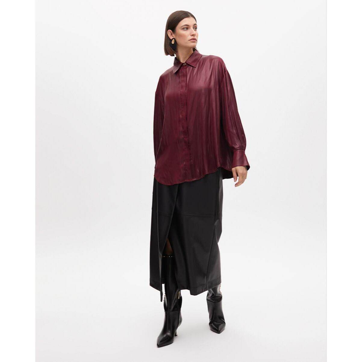 Camicia Oversize Effetto Cerato