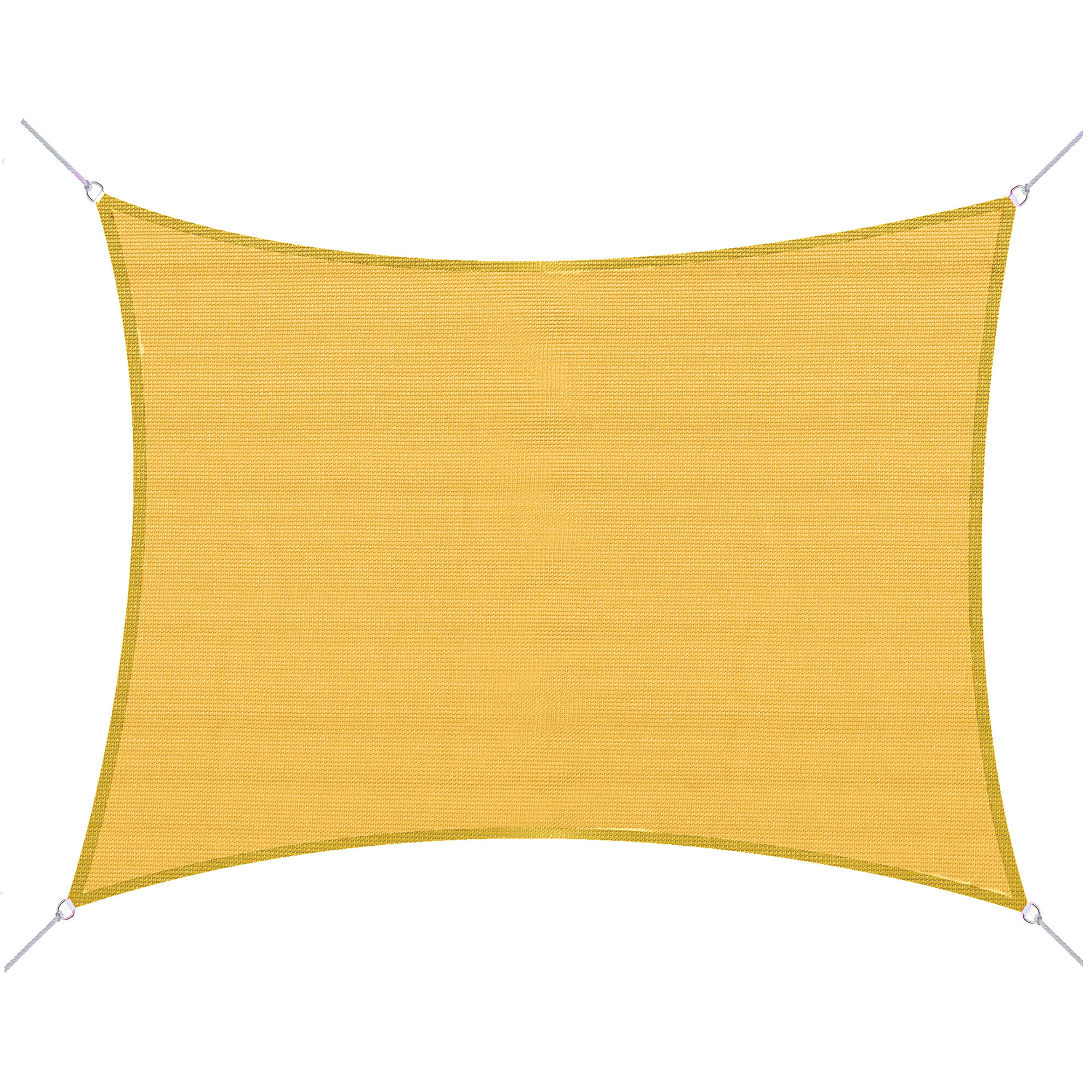 Voile d'ombrage toile solaire rectangulaire 6L x 4l m HDPE jaune