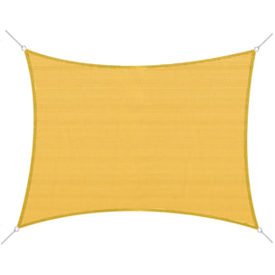 Voile d'ombrage toile solaire rectangulaire 6L x 4l m HDPE jaune
