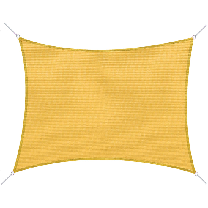 Voile d'ombrage toile solaire rectangulaire 6L x 4l m HDPE jaune