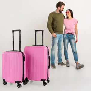 Juego De Maletas Rígidas Abs Itaca Ness Fucsia