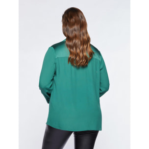 Fiorella Rubino - Blusa de viscosa ECOVERO™ con botones - Verde