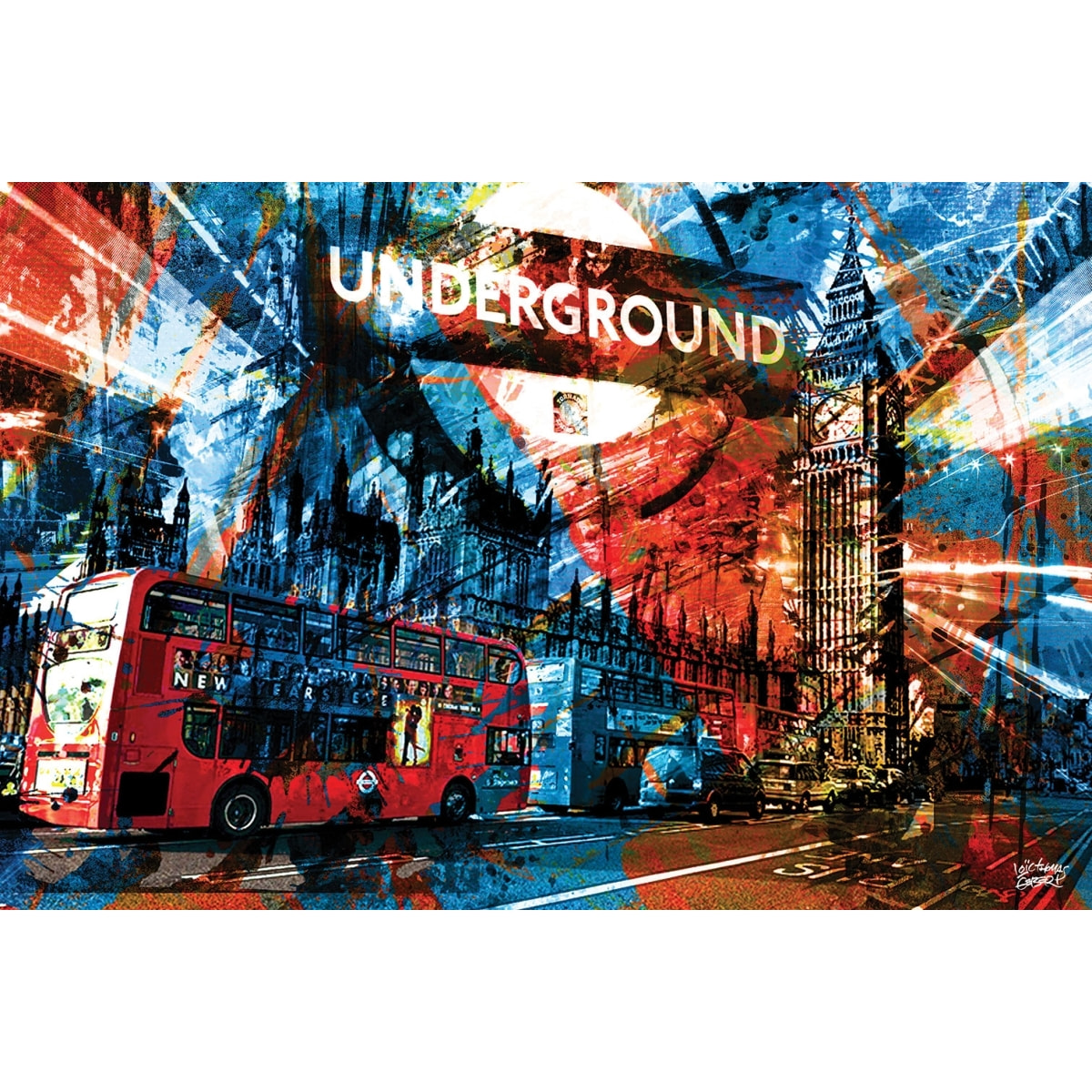 Tableau Affiche illustration graffiti london Tableau plexiglas