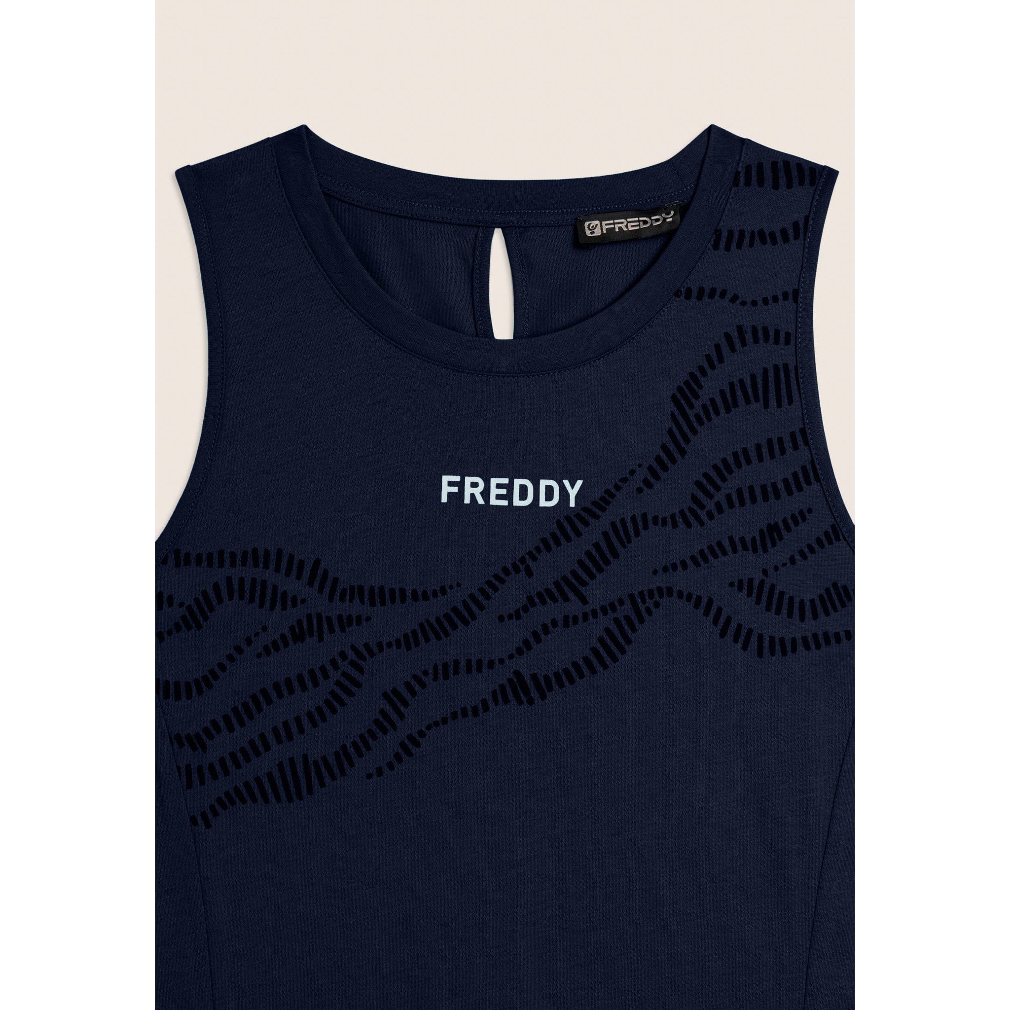 Abito con Motivo Grafico e Dettaglio Cut-Out