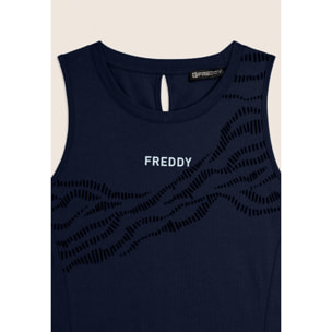 Abito con Motivo Grafico e Dettaglio Cut-Out