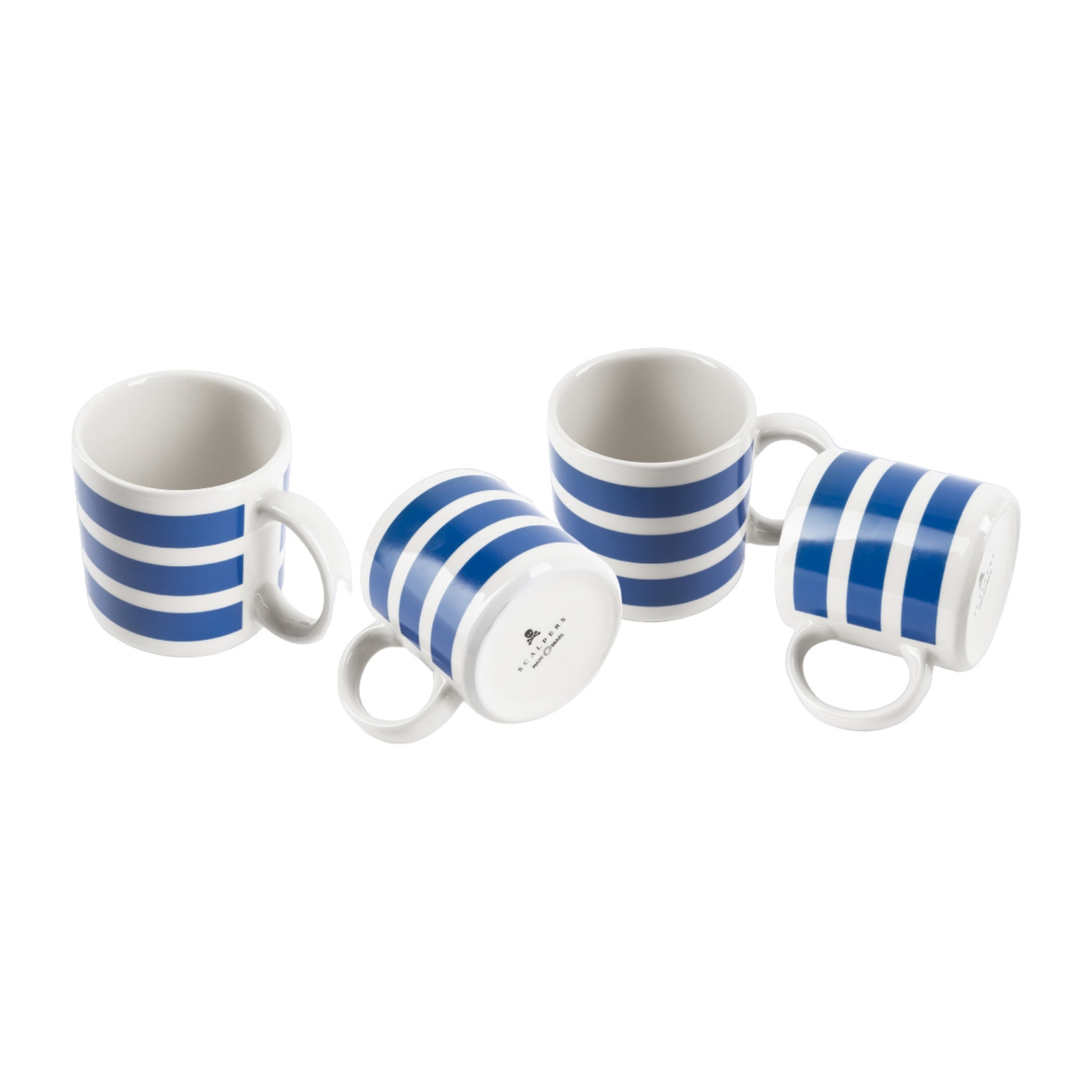 Set 4 tazas rayas 36cl ceramica rayas mediterranean scalpers home