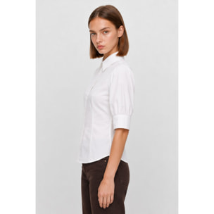 Kocca - Camicia da donna in cotone con maniche corte a sbuffo Donna